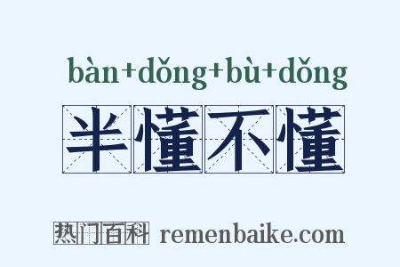 半懂不懂是什么意思的图片